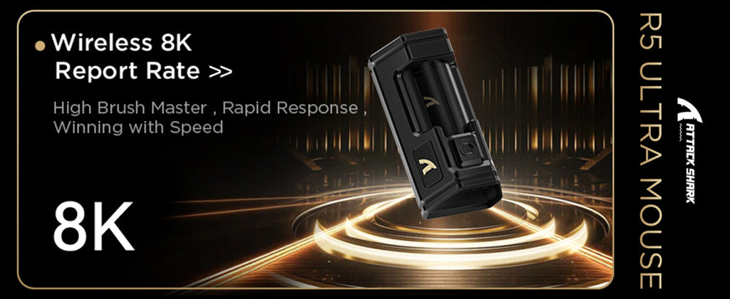 ATTACK SHARK R5 Ultra Carbon Fiber Wireless 8K Gaming Mouse 39g SUPERLIGHT, PixArt PAW3950MAX Gaming Sensor, 8000Hz Wireless Pol