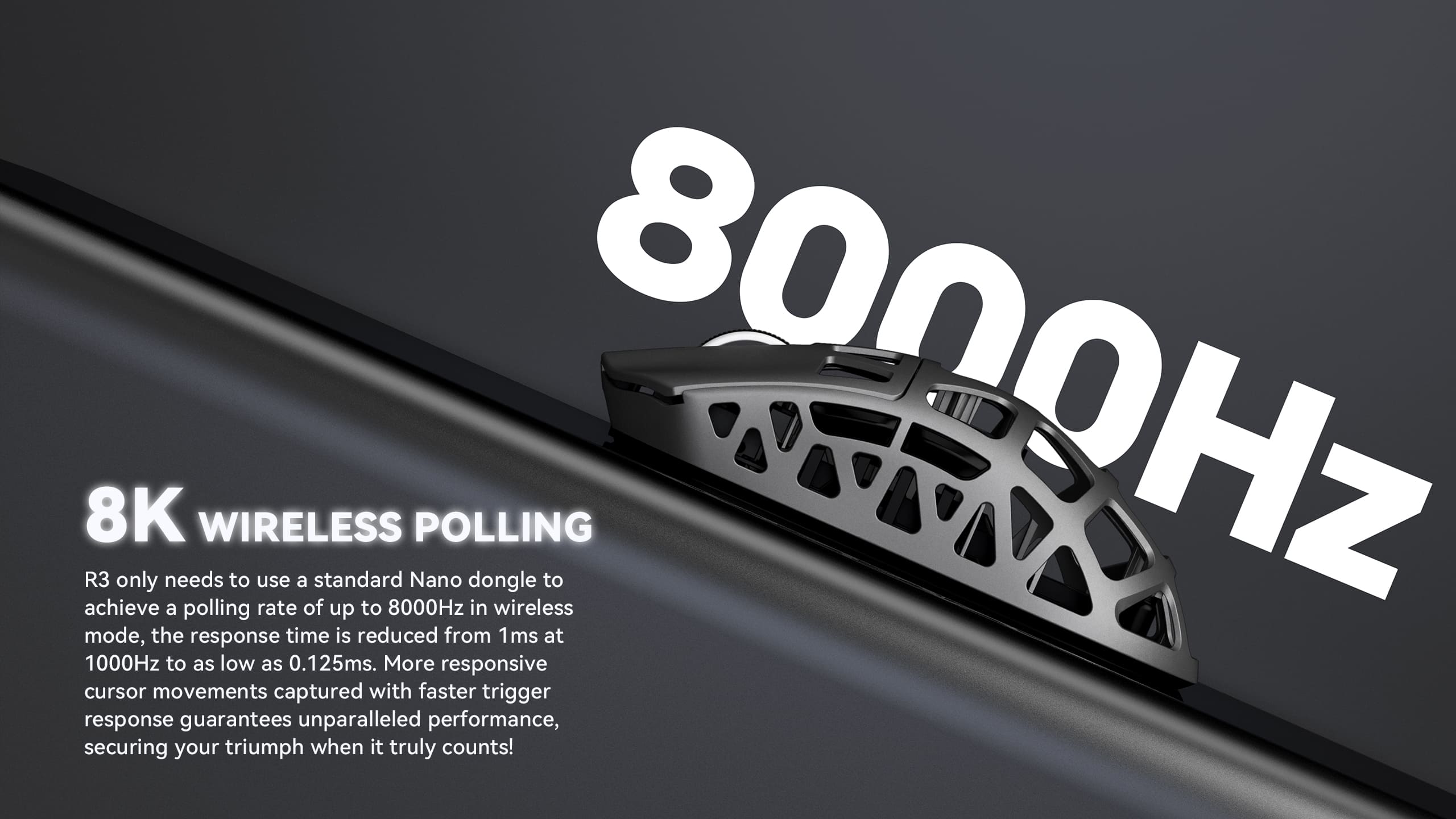 ATTACK SHARK R3 Magnesium Alloy Gaming Mouse 8K SUPERLIGHT 8000Hz 6 Adjustable DPI up to 26000 PAW3395 BT/2.4G Wireless/Wired