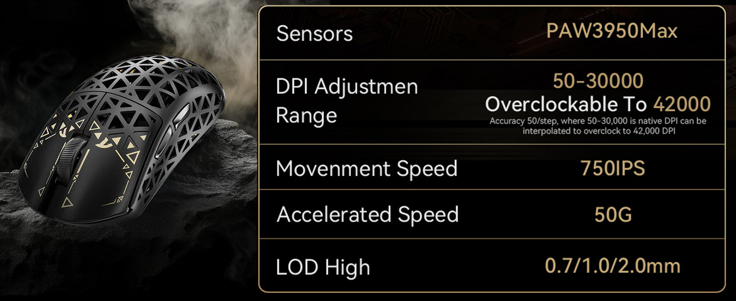 ATTACK SHARK R5 Ultra Carbon Fiber Wireless 8K Gaming Mouse 39g SUPERLIGHT, PixArt PAW3950MAX Gaming Sensor, 8000Hz Wireless Pol