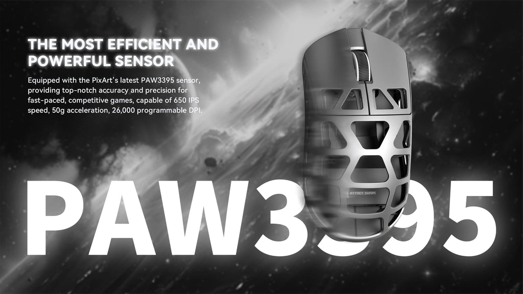 ATTACK SHARK R3 Magnesium Alloy Gaming Mouse 8K SUPERLIGHT 8000Hz 6 Adjustable DPI up to 26000 PAW3395 BT/2.4G Wireless/Wired