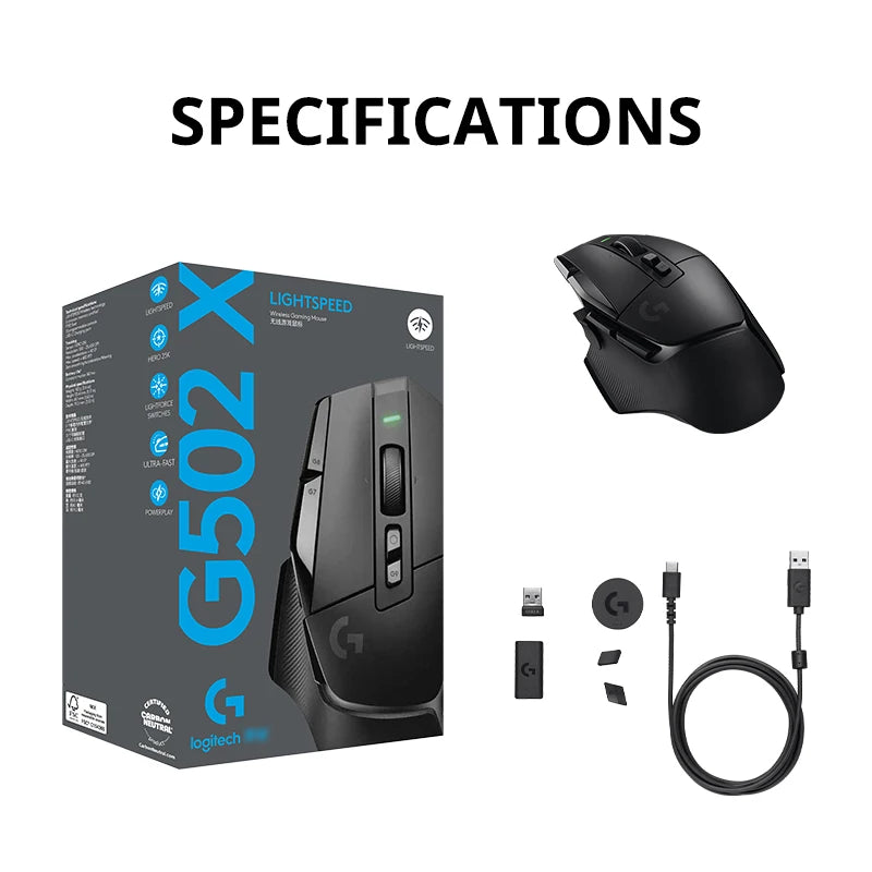 Logitech (G) G502 X Advanced Edition New Optical-mechanical Hybrid Micro HERO Engine Gaming Mouse