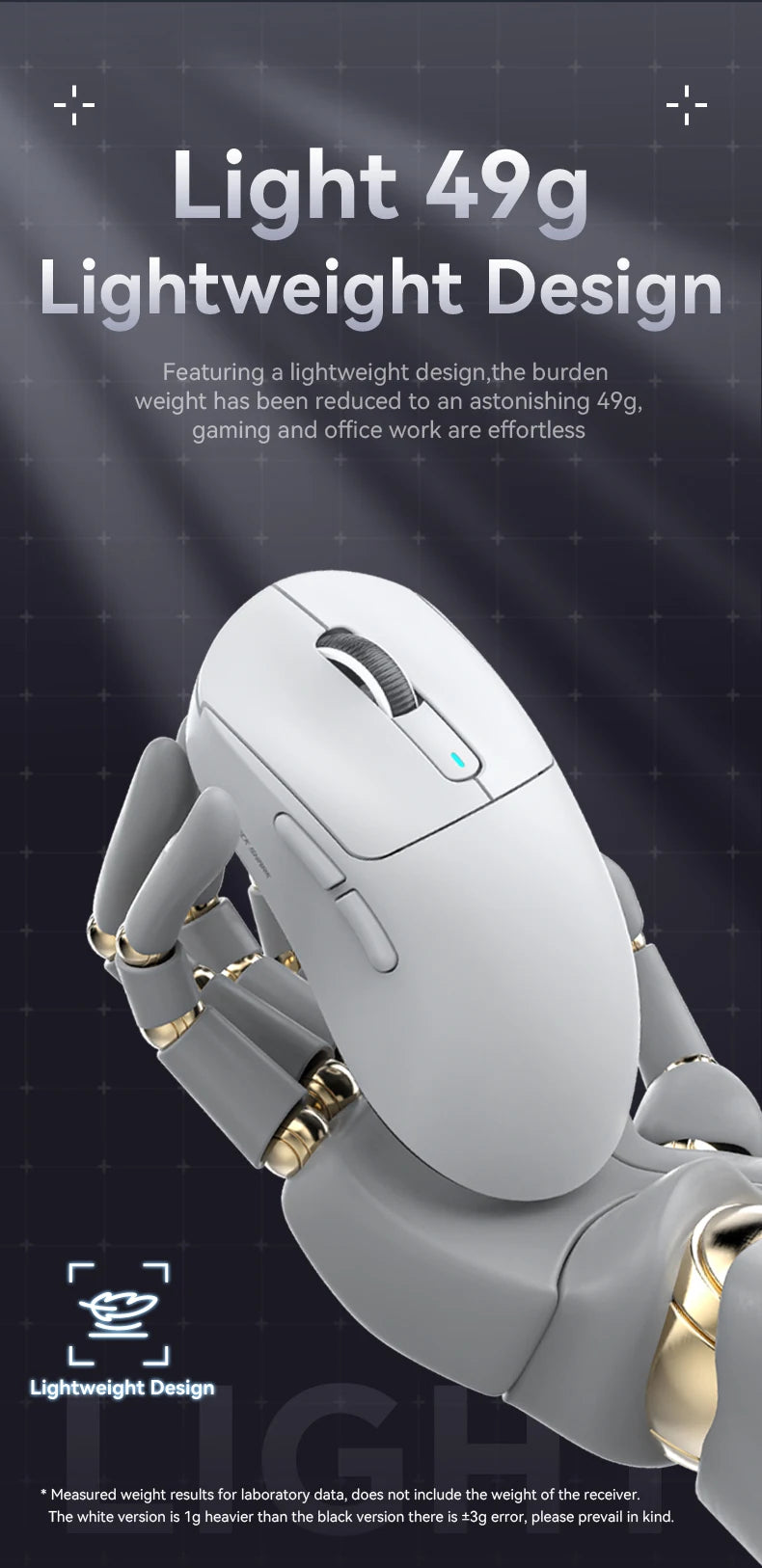 X3  PixArt PAW3395 Bluetooth Mouse 2.4G Tri-Mode Connection, 26000dpi, 650IPS, 49g Lightweight Macro Gaming Mouse