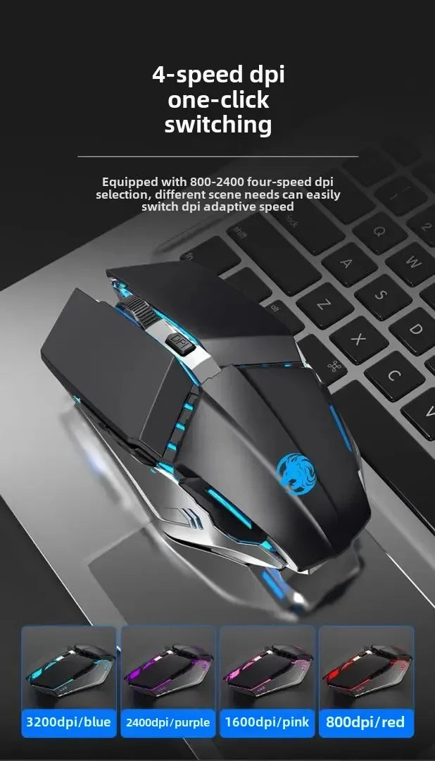 YX110 Ergonomic Wired Esports Gaming 4800DPI Mechanical Macro Definition 6 Button USB Mouse with RGB Lights For PC laptop Gamer