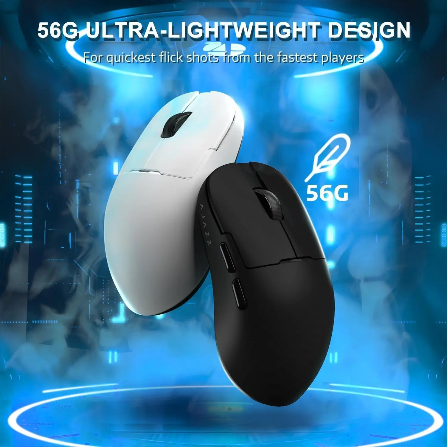 AJAZZ AJ159 APEX PAW3950 Wireless Mouse, Gaming Mouse, 2.4G/BT/USB-C Sensor, Light 56g, with 8K Magnet Charging Dock, Gaming Acc