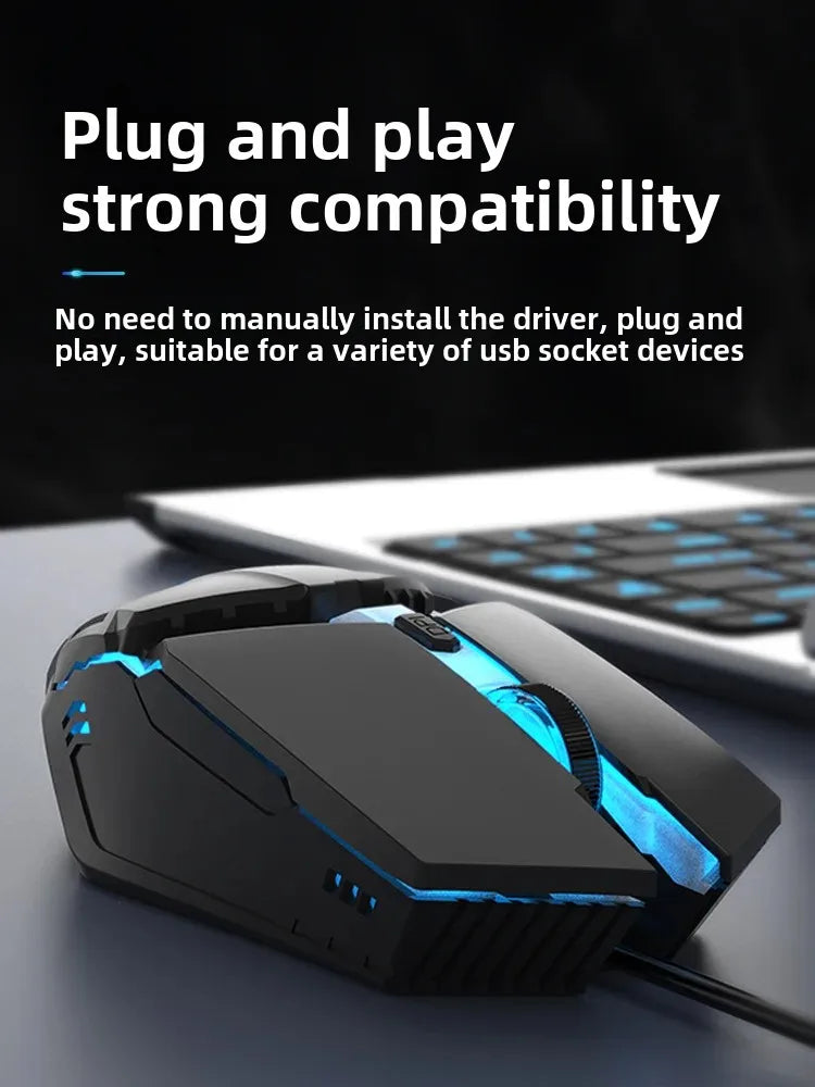 YX110 Ergonomic Wired Esports Gaming 4800DPI Mechanical Macro Definition 6 Button USB Mouse with RGB Lights For PC laptop Gamer