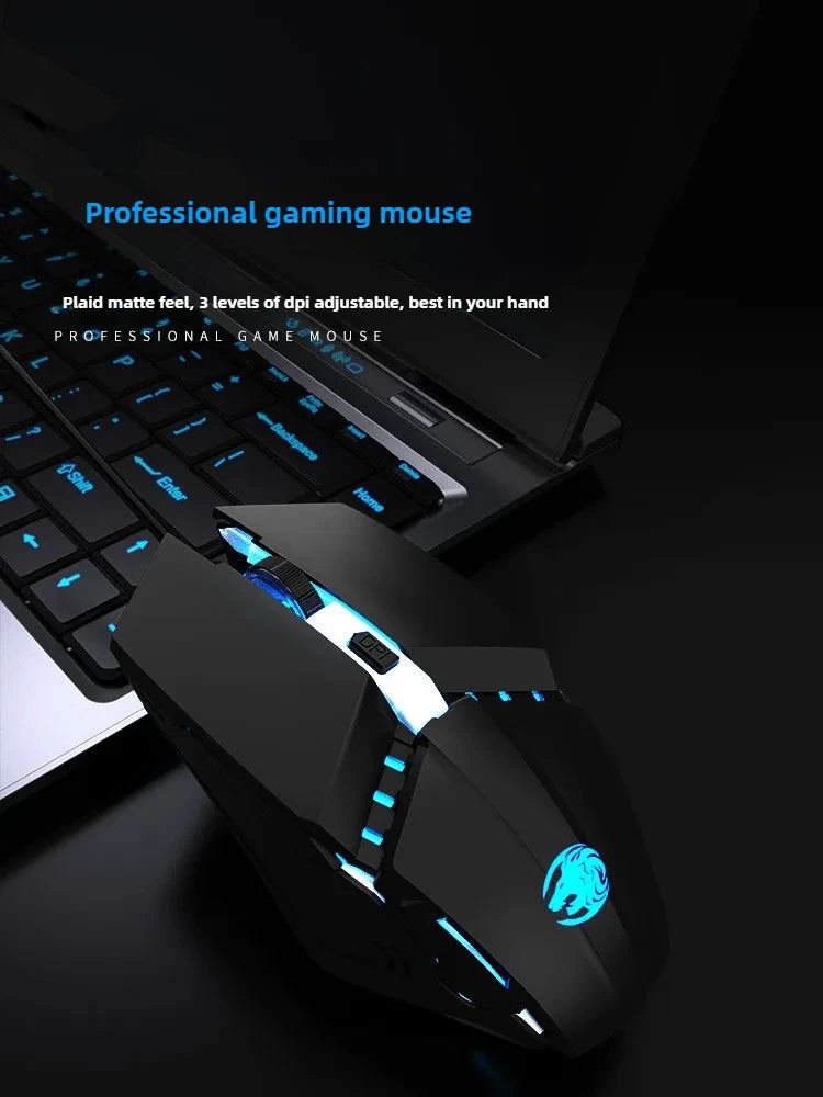 YX110 Ergonomic Wired Esports Gaming 4800DPI Mechanical Macro Definition 6 Button USB Mouse with RGB Lights For PC laptop Gamer