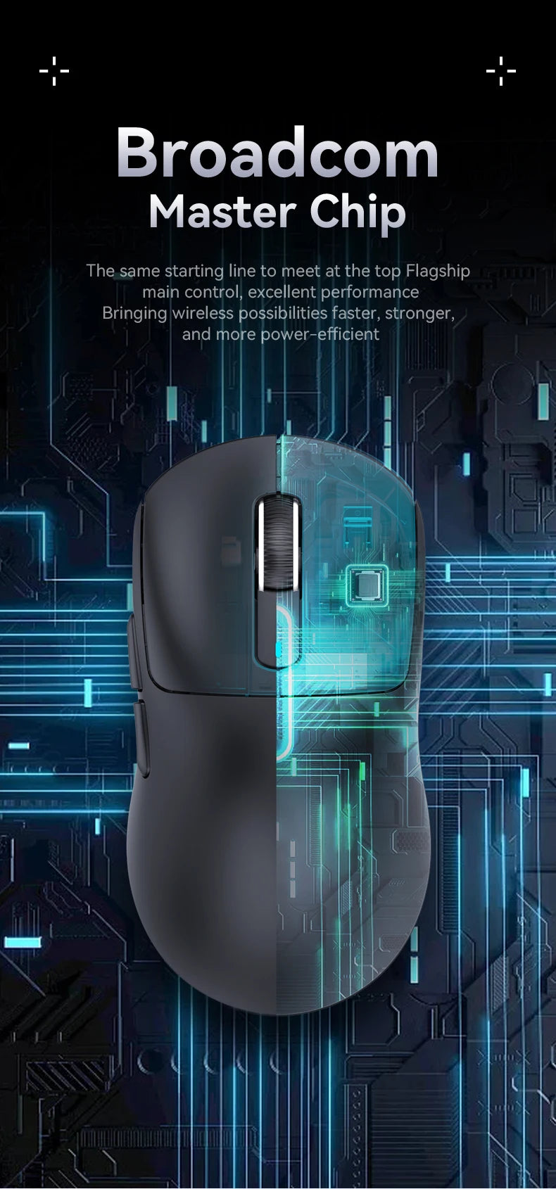 X3  PixArt PAW3395 Bluetooth Mouse 2.4G Tri-Mode Connection, 26000dpi, 650IPS, 49g Lightweight Macro Gaming Mouse