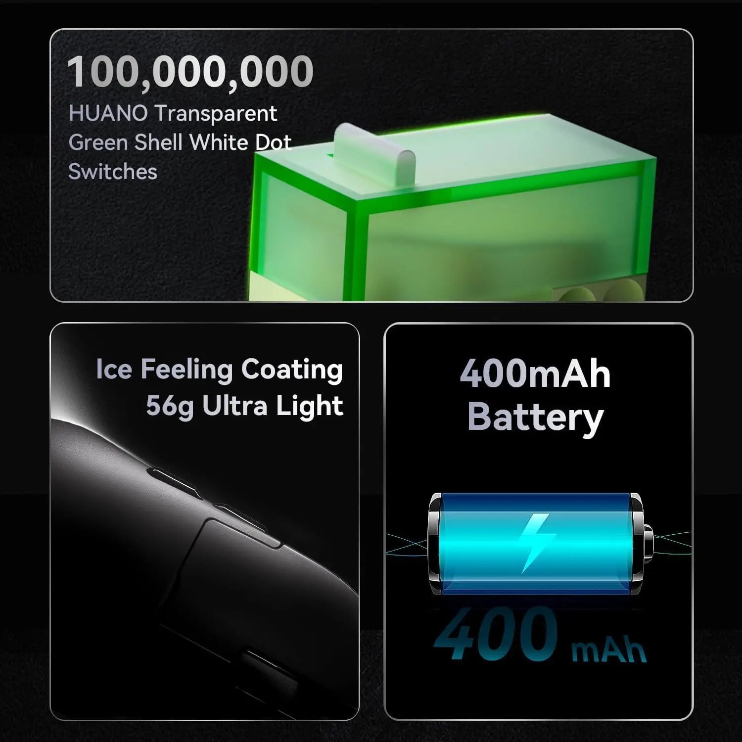 AJAZZ AJ159 APEX PAW3950 Wireless Mouse, Gaming Mouse, 2.4G/BT/USB-C Sensor, Light 56g, with 8K Magnet Charging Dock, Gaming Acc